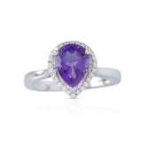 Purple Drop Silver Ring | 11SR47
